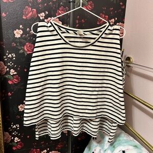 We The Free Black and White Striped Tank Top